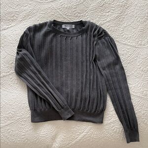 Comme des Garcons Dark Gray Ribbed Sweater